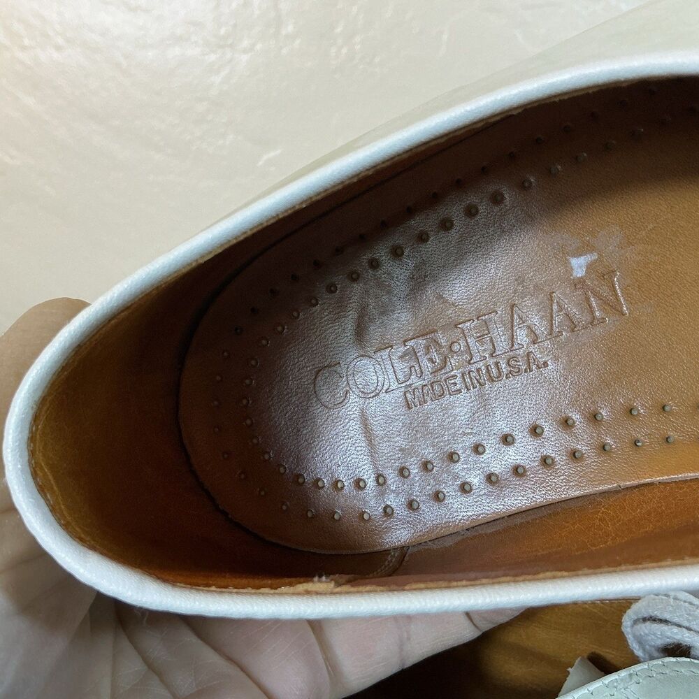 Cole Haan 12 D Buc Creamy Beige Nubuck Vintage Made In USA Shoes Summer Oxford - Picture 7 of 8